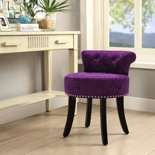 Load image into Gallery viewer, Velvet Upholstered Vanity Stool Makeup Dressing Chair