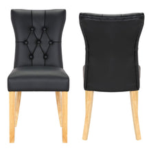 Load image into Gallery viewer, Elegant Black Dining Chair with PU Leather and Rubberwood Legs Living and Home