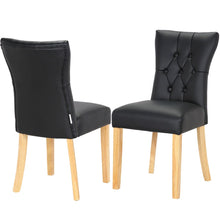 Load image into Gallery viewer, Elegant Black Dining Chair with PU Leather and Rubberwood Legs Living and Home