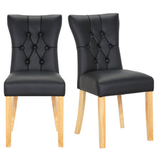 Load image into Gallery viewer, Elegant Black Dining Chair with PU Leather and Rubberwood Legs Living and Home