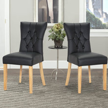 Load image into Gallery viewer, Elegant Black Dining Chair with PU Leather and Rubberwood Legs Living and Home