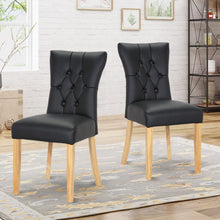 Load image into Gallery viewer, Elegant Black Dining Chair with PU Leather and Rubberwood Legs Living and Home