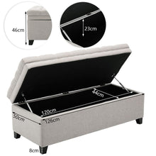 Load image into Gallery viewer, Linen Padded Cushion Bed End Bench Storage Seat Living and Home