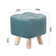 Load image into Gallery viewer, Tufted Velvet Square Footstool with Wooden Legs Living and Home