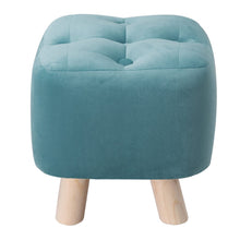 Load image into Gallery viewer, Tufted Velvet Square Footstool with Wooden Legs Living and Home