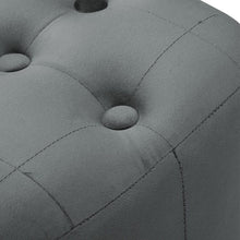 Load image into Gallery viewer, Tufted Velvet Square Footstool with Wooden Legs Living and Home