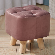Load image into Gallery viewer, Velvet Wooden Leg Ottoman Footstool Living and Home