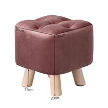 Load image into Gallery viewer, Velvet Wooden Leg Ottoman Footstool Living and Home