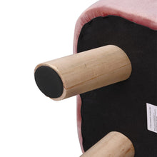Load image into Gallery viewer, Velvet Wooden Leg Ottoman Footstool Living and Home