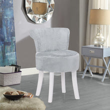 Load image into Gallery viewer, Modern Plush Upholstered Dressing Table Chair with White Legs Living and Home