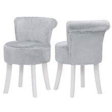 Load image into Gallery viewer, Modern Plush Upholstered Dressing Table Chair with White Legs Living and Home