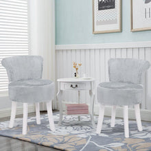 Load image into Gallery viewer, Modern Plush Upholstered Dressing Table Chair with White Legs Living and Home