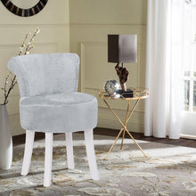 Load image into Gallery viewer, Modern Plush Upholstered Dressing Table Chair with White Legs Living and Home
