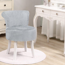 Load image into Gallery viewer, Modern Plush Upholstered Dressing Table Chair with White Legs Living and Home
