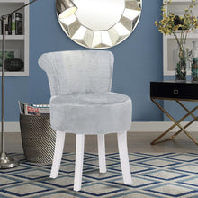Load image into Gallery viewer, Modern Plush Upholstered Dressing Table Chair with White Legs Living and Home