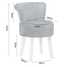 Load image into Gallery viewer, Modern Plush Upholstered Dressing Table Chair with White Legs Living and Home
