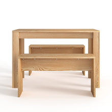 Load image into Gallery viewer, 2 Benches Nesting Style Kitchen Coffee Set Space Saving White Dining Sets Living and Home