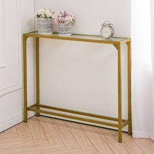 Load image into Gallery viewer, Elegant Glass Side Table with Gold Legs and Suction Cups Living and Home