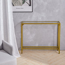 Load image into Gallery viewer, Elegant Glass Side Table with Gold Legs and Suction Cups Living and Home
