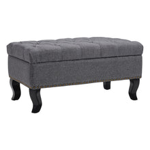 Load image into Gallery viewer, Nailhead Trim Button-Tufted Upholstered Bench Footstool