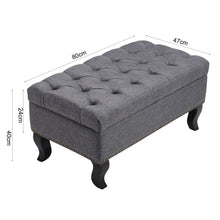 Load image into Gallery viewer, Nailhead Trim Button-Tufted Upholstered Bench Footstool