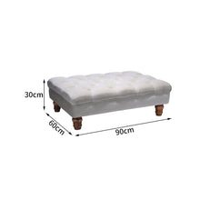 Load image into Gallery viewer, 3Ft Wide Velvet Buttoned Thick Padded Footstool Footstools Living and Home