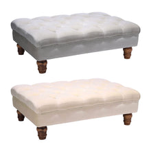 Load image into Gallery viewer, 3Ft Wide Velvet Buttoned Thick Padded Footstool Footstools Living and Home