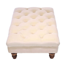 Load image into Gallery viewer, 3Ft Wide Velvet Buttoned Thick Padded Footstool Footstools Living and Home