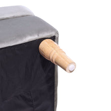 Load image into Gallery viewer, Velvet Upholstered Square Footstool with Wooden Legs Living and Home