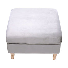Load image into Gallery viewer, Velvet Upholstered Square Footstool with Wooden Legs Living and Home