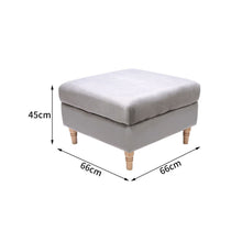 Load image into Gallery viewer, Velvet Upholstered Square Footstool with Wooden Legs Living and Home