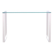 Load image into Gallery viewer, Modern Tempered Glass End Table with Chrome Base Living and Home
