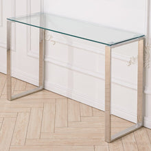 Load image into Gallery viewer, Modern Tempered Glass End Table with Chrome Base Living and Home