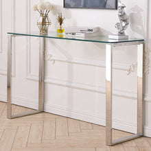 Load image into Gallery viewer, Modern Tempered Glass End Table with Chrome Base Living and Home