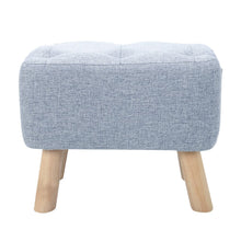 Load image into Gallery viewer, Linen Upholstered Rectangular Footstool with Wooden Legs Living and Home