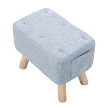 Load image into Gallery viewer, Linen Upholstered Rectangular Footstool with Wooden Legs Living and Home