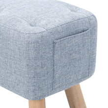 Load image into Gallery viewer, Linen Upholstered Rectangular Footstool with Wooden Legs Living and Home