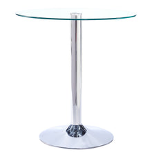 Load image into Gallery viewer, Small Round Clear Glass Top Dining Table with Pedestal Base