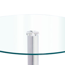 Load image into Gallery viewer, Small Round Clear Glass Top Dining Table with Pedestal Base