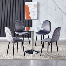 Load image into Gallery viewer, Small Round Clear Glass Top Dining Table with Pedestal Base