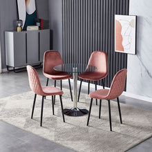 Load image into Gallery viewer, Small Round Clear Glass Top Dining Table with Pedestal Base