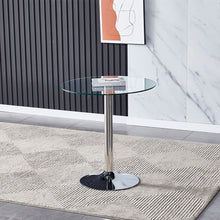 Load image into Gallery viewer, Small Round Clear Glass Top Dining Table with Pedestal Base