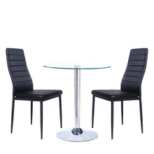 Load image into Gallery viewer, Small Round Clear Glass Top Dining Table with Pedestal Base