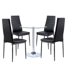 Load image into Gallery viewer, Small Round Clear Glass Top Dining Table with Pedestal Base