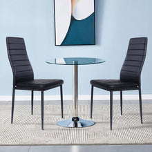 Load image into Gallery viewer, Small Round Clear Glass Top Dining Table with Pedestal Base