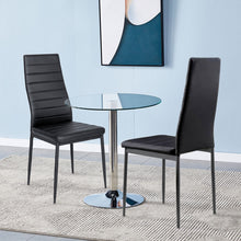 Load image into Gallery viewer, Small Round Clear Glass Top Dining Table with Pedestal Base