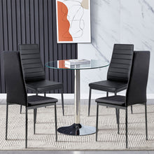 Load image into Gallery viewer, Small Round Clear Glass Top Dining Table with Pedestal Base
