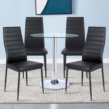 Load image into Gallery viewer, Small Round Clear Glass Top Dining Table with Pedestal Base