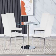Load image into Gallery viewer, Small Round Clear Glass Top Dining Table with Pedestal Base