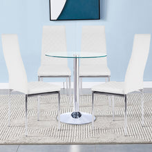 Load image into Gallery viewer, Small Round Clear Glass Top Dining Table with Pedestal Base